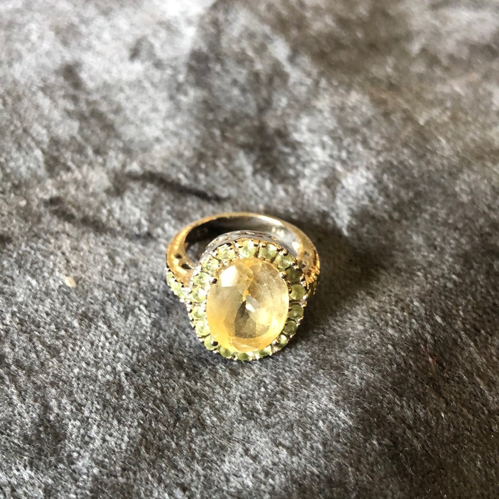 Sterling silver, Peridot, and Topaz Gemstone Ring - Picture 7 of 7